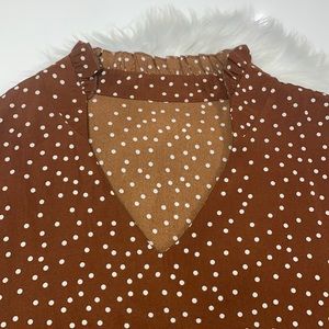 Brown Polka Dot Ruffled Dress Size Medium